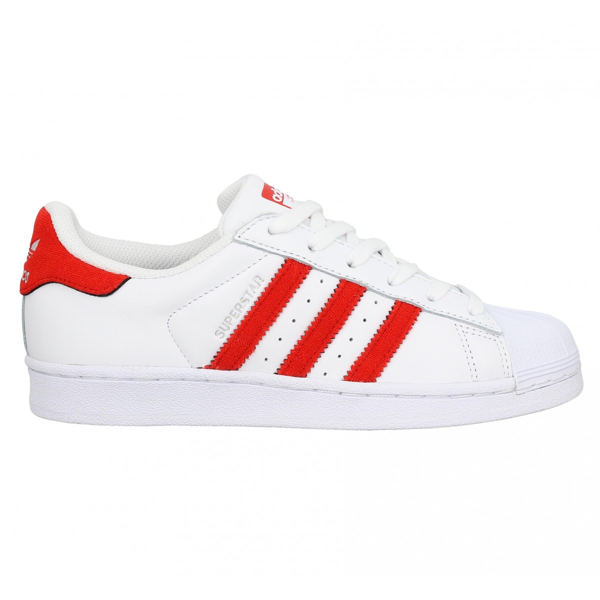 adidas superstar femme blanche et rouge